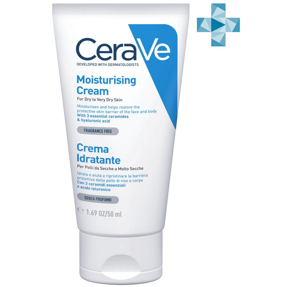 Увлажняющий крем для сухой и очень сухой кожи лица и тела, CeraVe 50 мл