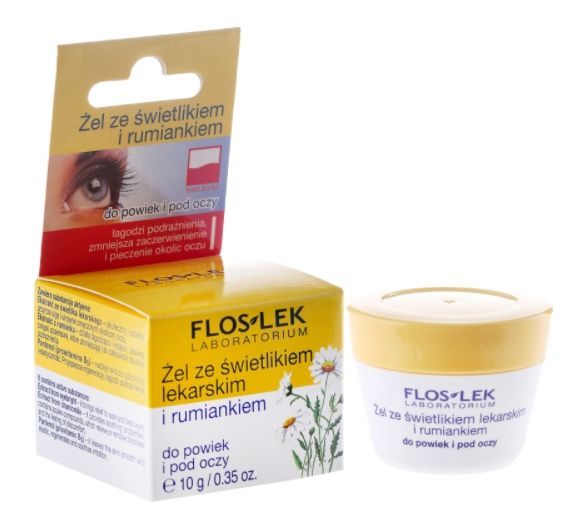 Floslek Гель для кожи вокруг глаз с очанкой и ромашкой Lid & under eye gel with eyebright and chamomile, 10 г