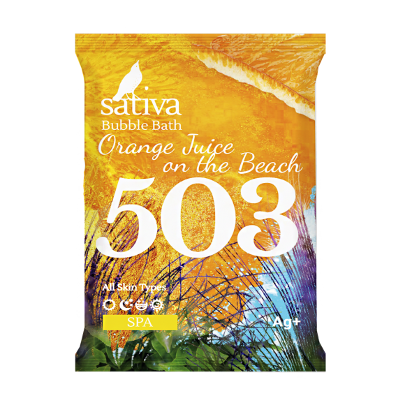 Sativa Пена для ванны «Апельсиновый фреш на пляже» №503, 15г/ Bubble Bath «Orange Juice on the Beach» №503, 15g  