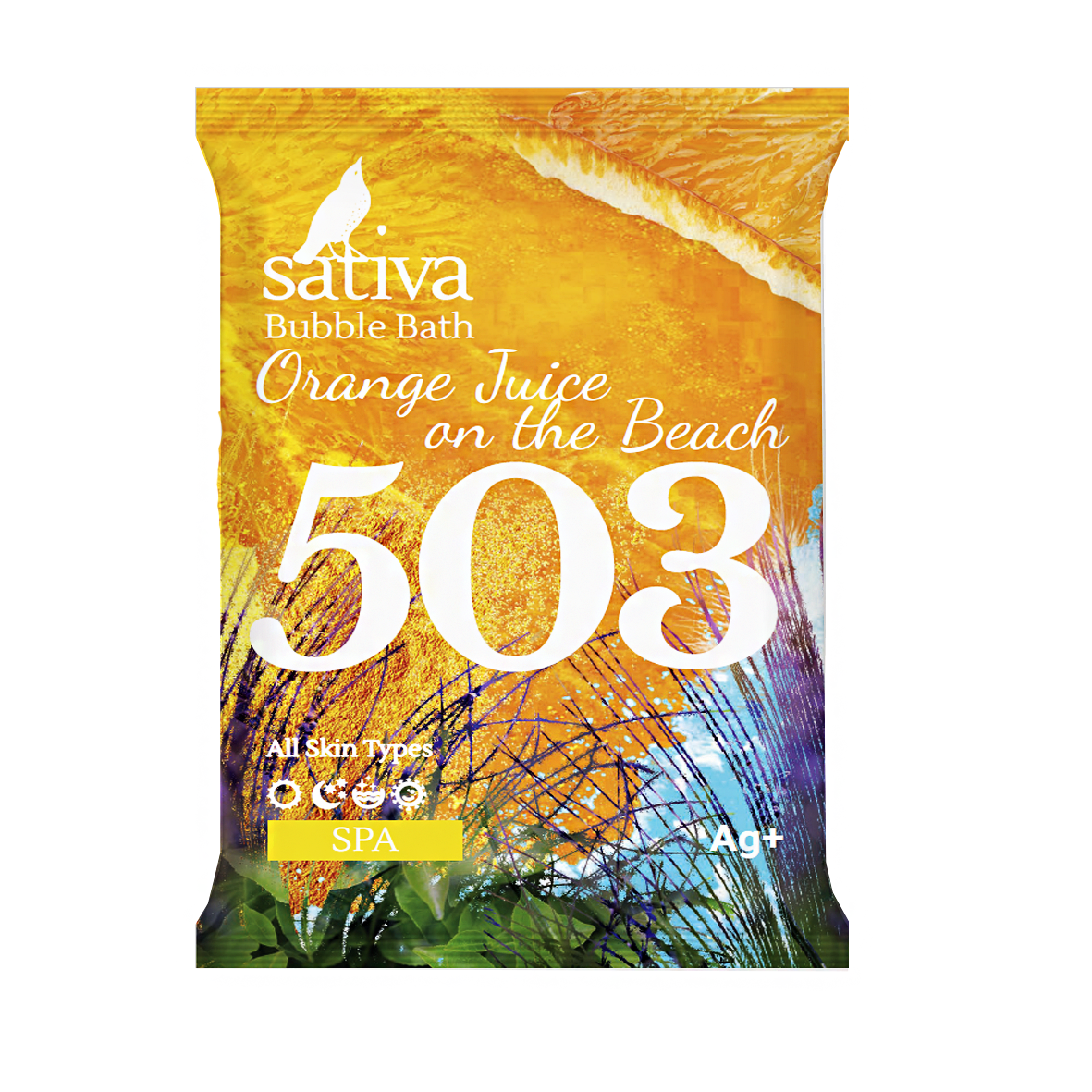 Sativa Пена для ванны «Апельсиновый фреш на пляже» №503, 15г/ Bubble Bath «Orange Juice on the Beach» №503, 15g