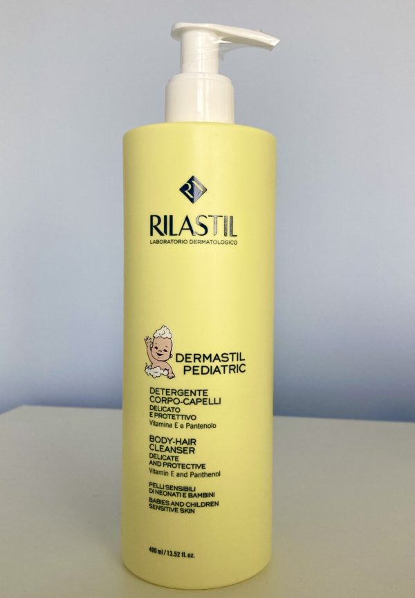 Rilastil Деликатный очищающий защитный шампунь-гель для волос и тела для младенцев и детей DERMASTIL PEDIATRIC, 400 мл  