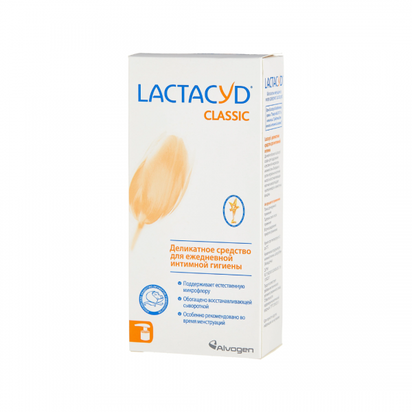 Средство для интимной гигиены PH 5.2 с натуральной молочной кислотой и молочной сывороткой Lactacyd Pharma Classic 200 мл  