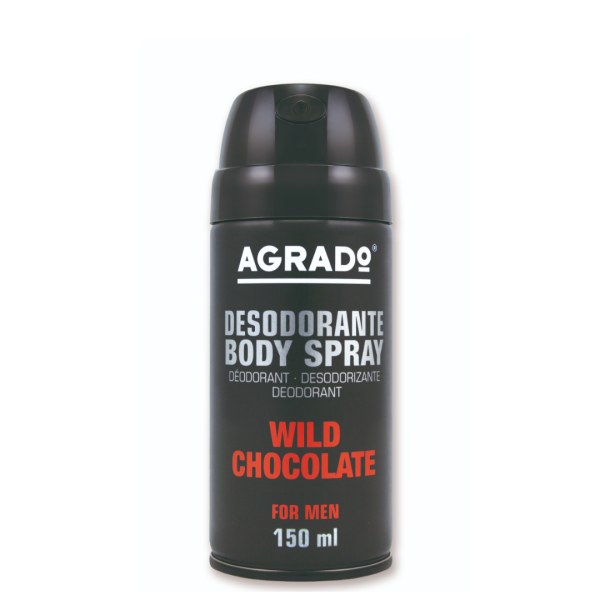 Дезодорант спрей для тела Agrado ДИКИЙ ШОКОЛАД мужской / Wild Chocolate Body Spray Deodorant for men, 150мл  